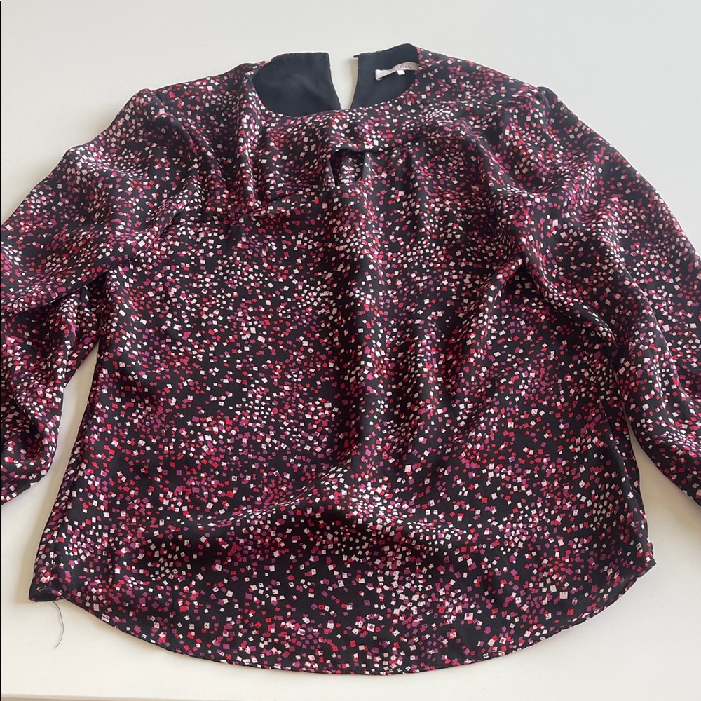 Parker Women's Black and Pink Patterned Top